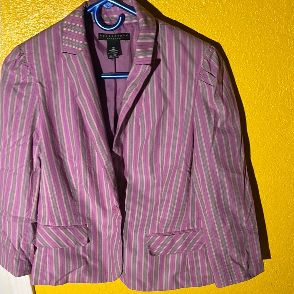 Apostrophe Pink and Gray Blazer with Tailored Fit